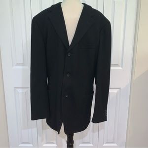 Ermenegildo Zegna Soft 38L Vintage black classic solid striped men’s blazer